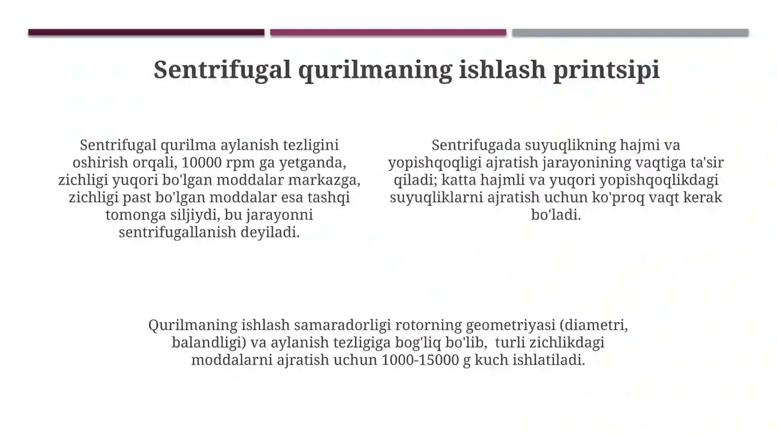 Sentrafuga ishlash tartibi va qismlari 4