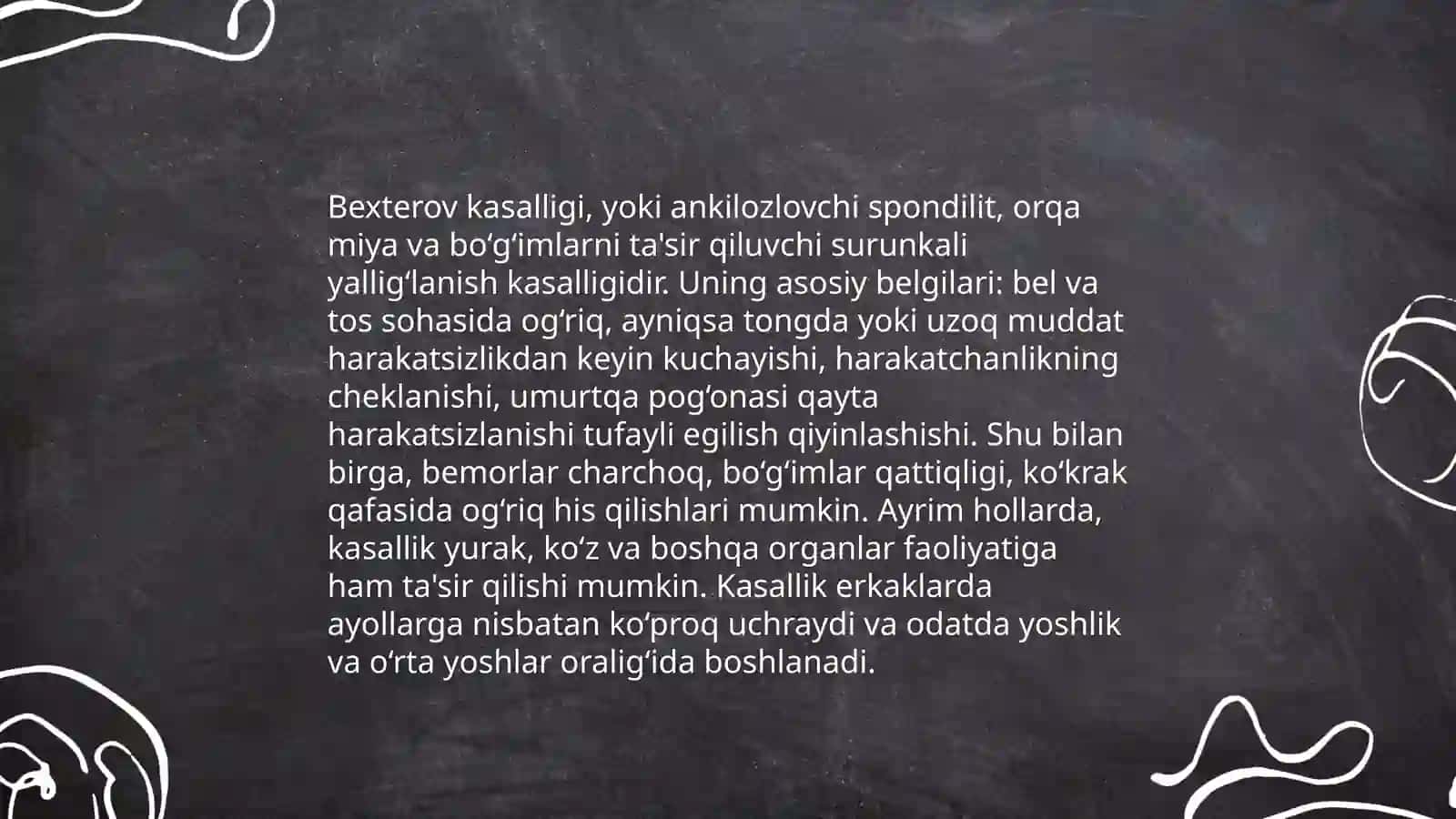 Bexterov kasalligi(autoimmun kasallik) 4