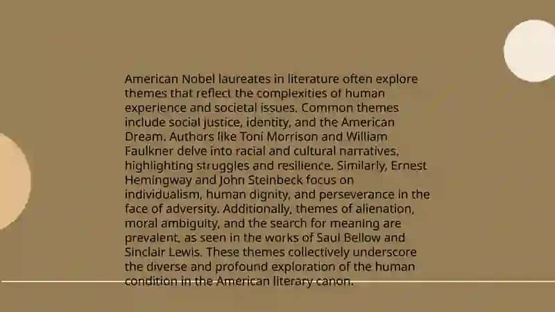 NOBEL PRIZE WINNERS IN AMERICAN LITERATURE 4