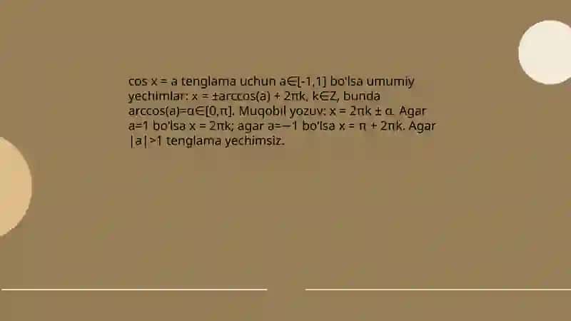 Triganametrik tenglamalar 4
