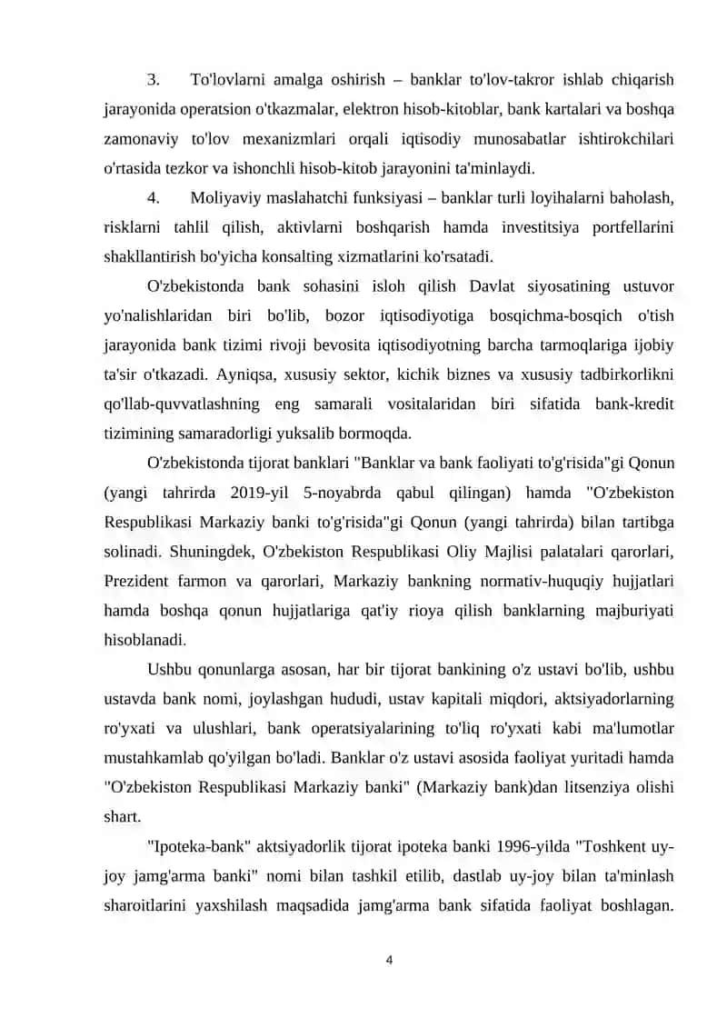 Ipoteka banki amaliyot hisoboti. 4
