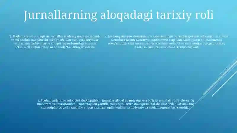 Madaniyat va jurnallar 4