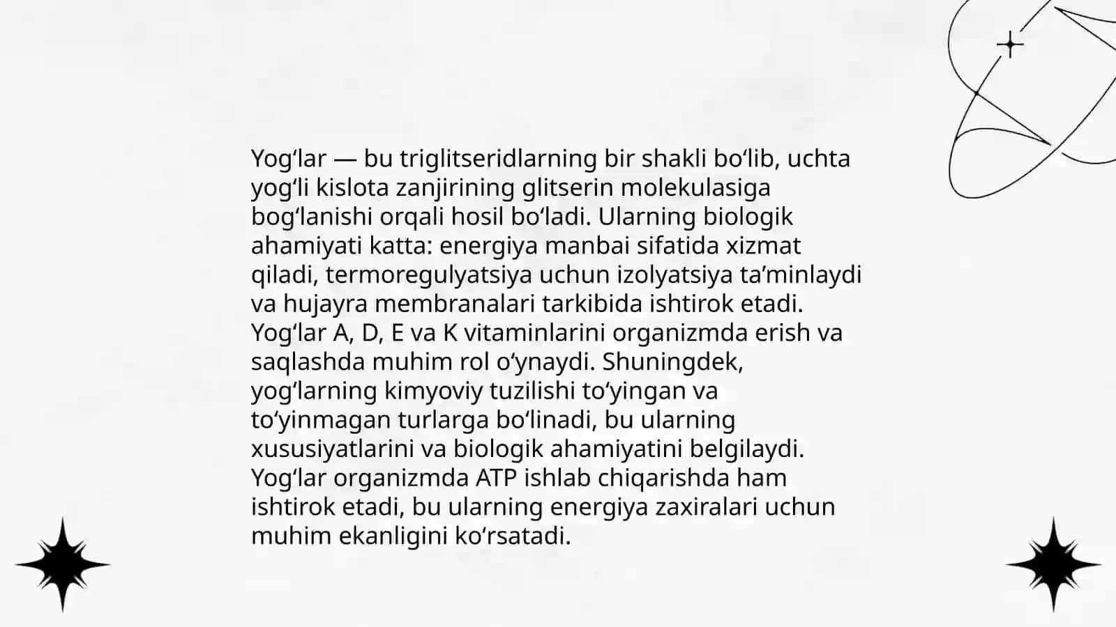 Lipidlarning ahamiyati.Yogʻlarni gidrogenlash va trans yoʻllar 4
