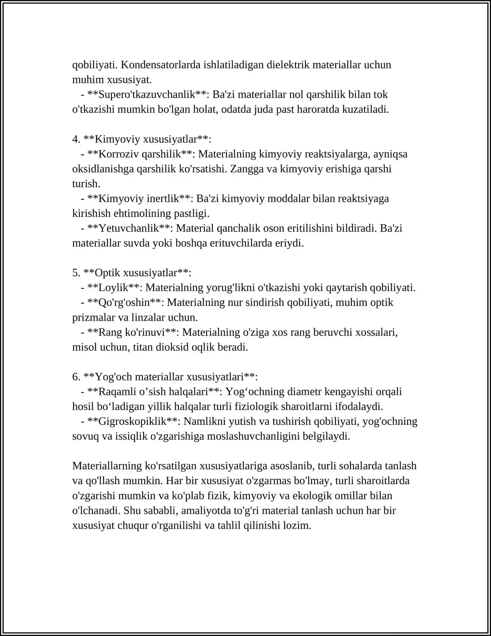 MATERIALLARNING KIRISHUVCHANLIGI 4