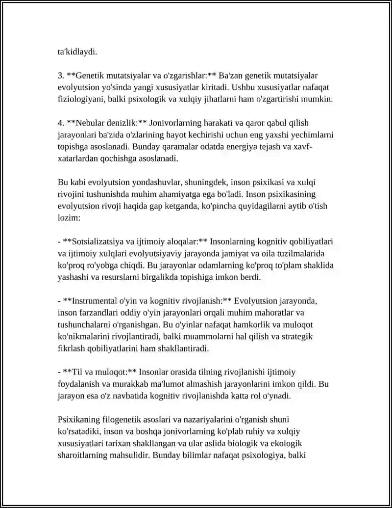PSIXIKANING FILOGINETIK TARAQQIYOTI 4
