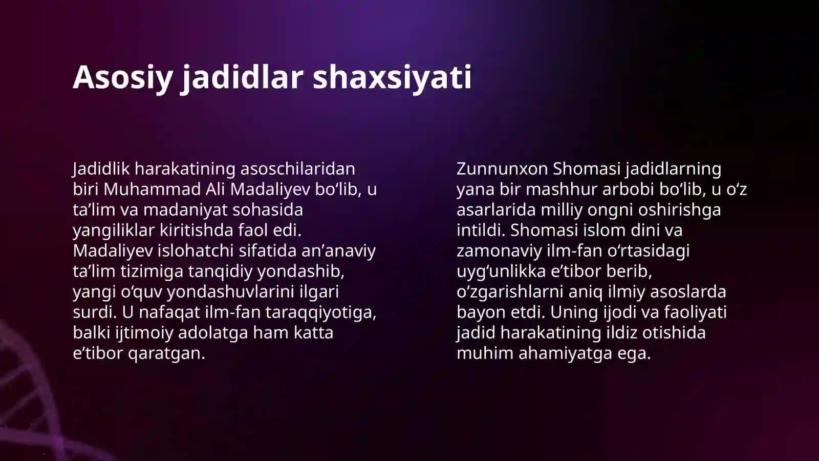JADIDLARNING OʻLKA IJTIMOIY-MAʼNAVIY HAYOTIDA TUTGAN OʻRNI 4