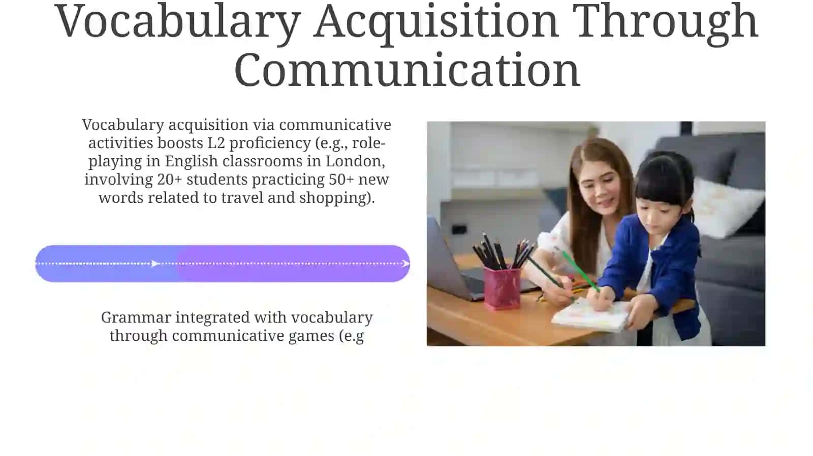 Communicative methods in teaching vocabulary and grammar with activities applied 4