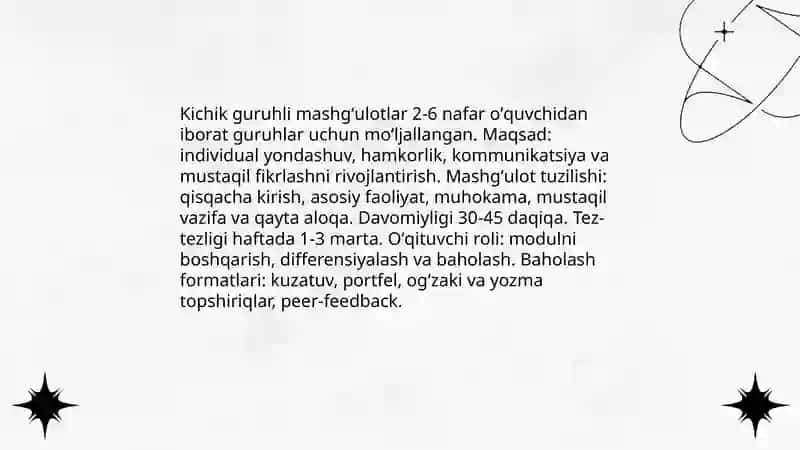 Sinf darslari va kollektiv oʻqitish 4
