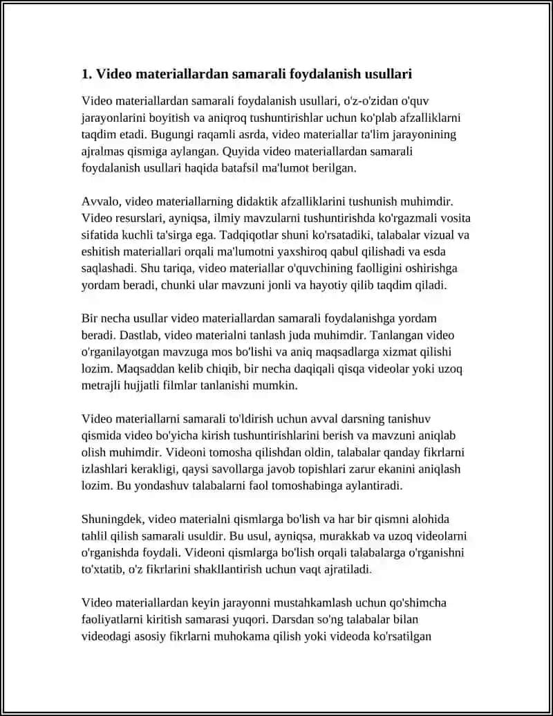 Dasturlash tillarini o'qitishda videomaruzalardan foydalanish 4