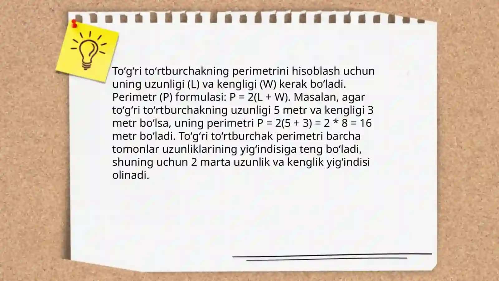 Koʻpburchaklar perimetri hamda yuzasini hisoblash 4
