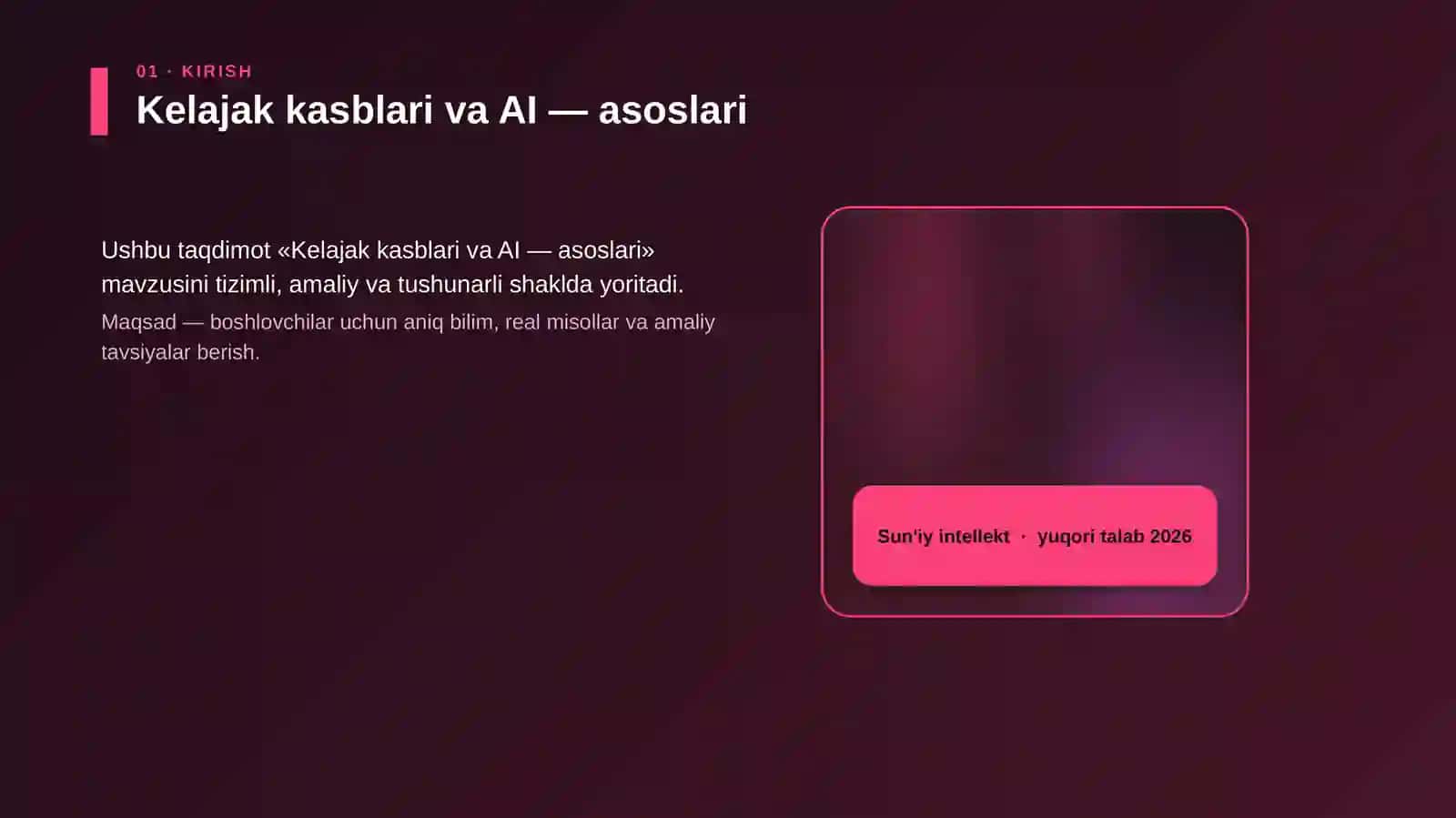 Kelajak kasblari va AI — asoslari 4