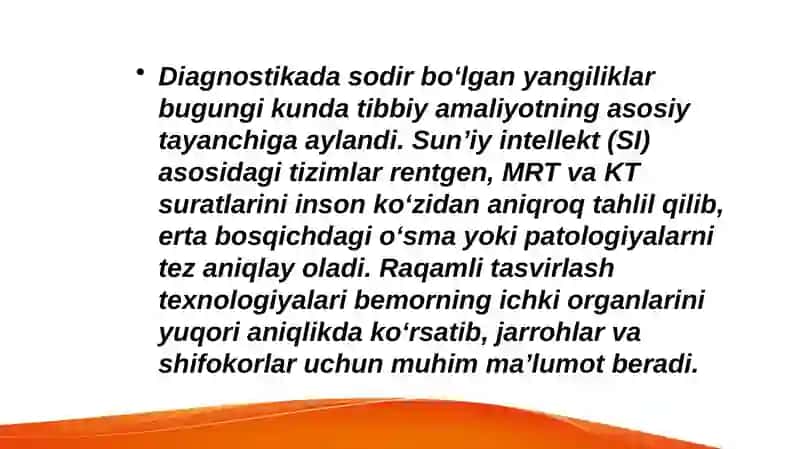 ZAMONAVIY TIBBIYOT TEXNOLOGIYALARI 4