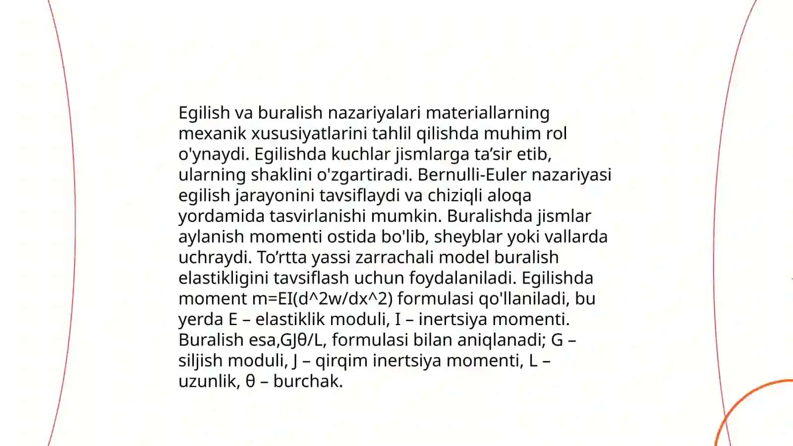 Buralish va egilishdagi ichki kuch faktorlari 4