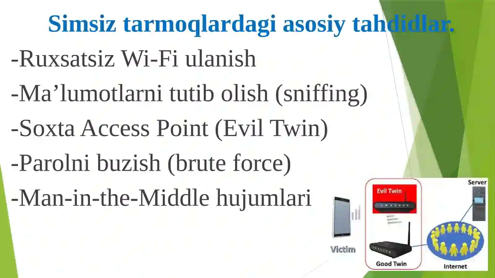 Simsiz tarmoq xavfsizligi (Wireless Network Security) 4