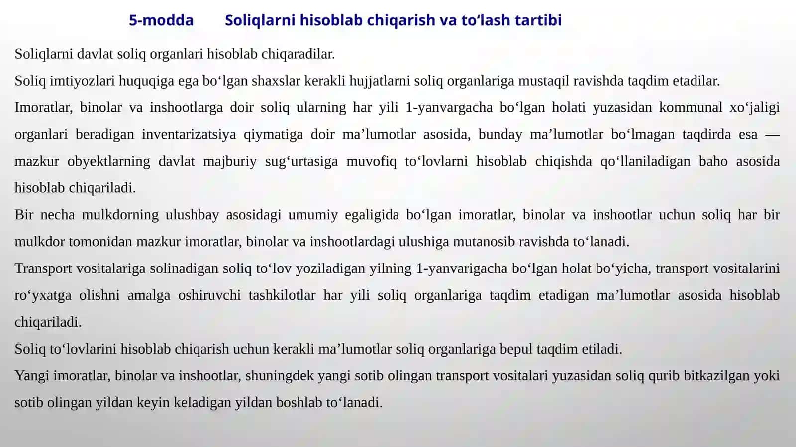 Jismoniy Shaxslarning Mol-Mulkiga Solinadigan Soliqning Hisoblab Chiqarish Vato‘lashtartibi 4