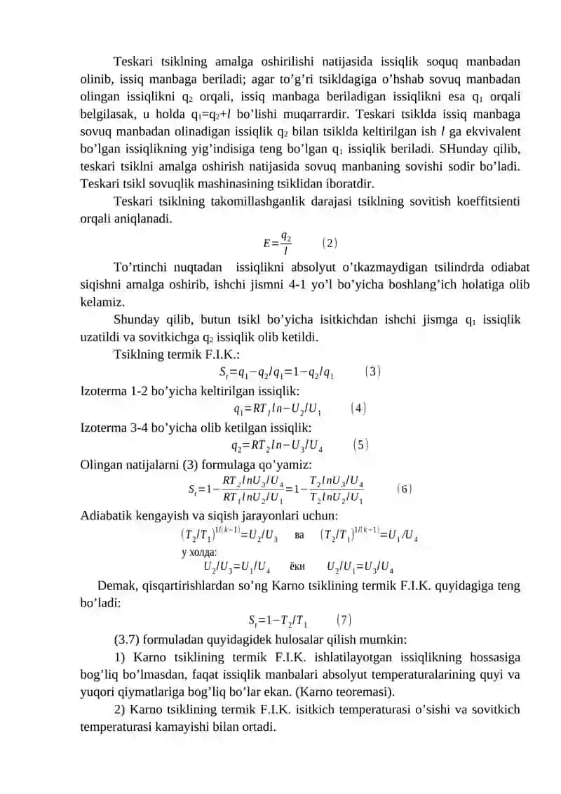 TERMODINAMIKANING IKKINCHI QONUNI 4