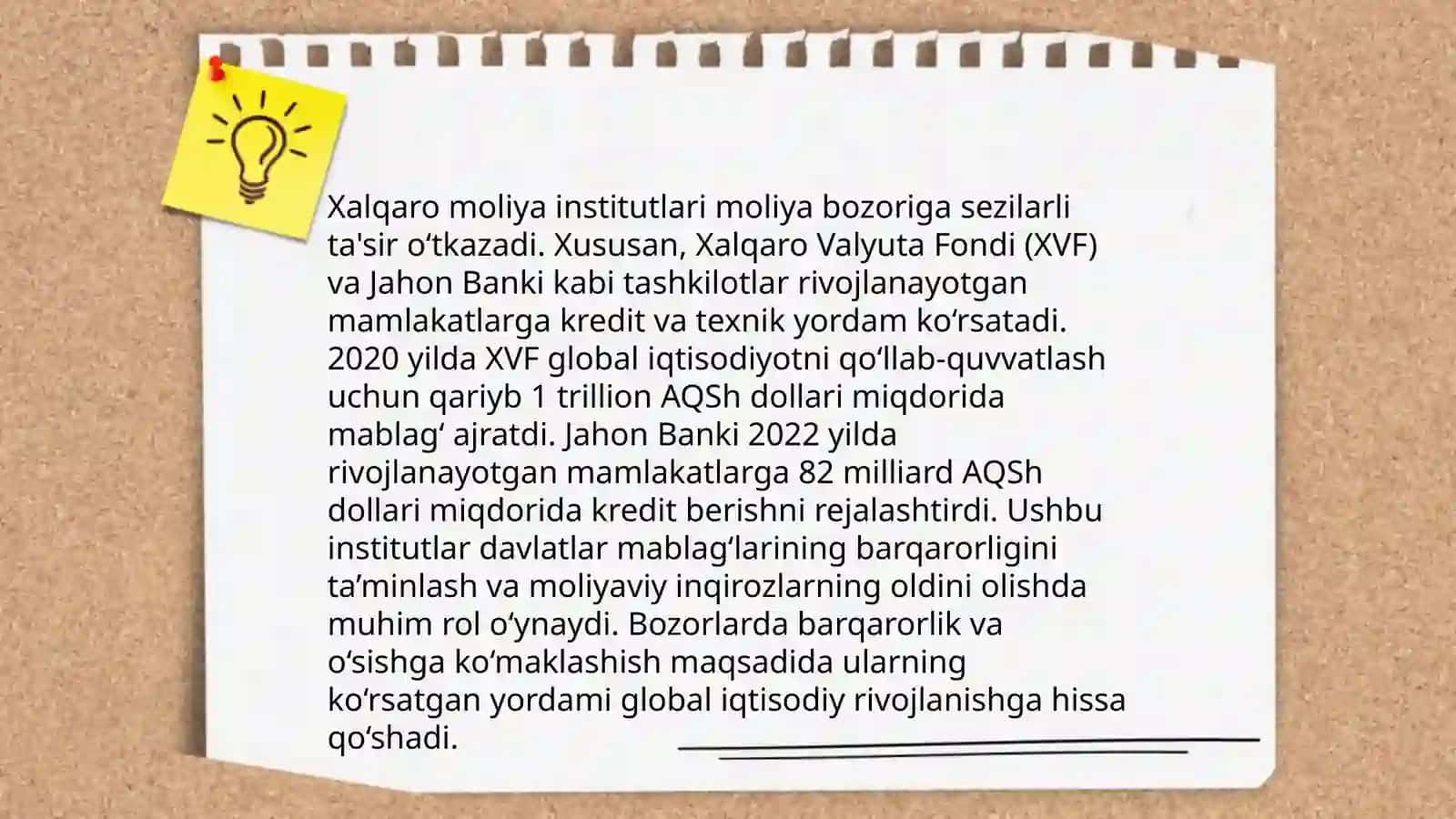 Davlat xalqaro moliya institutlarining moliya bozoridagi faoliyati va o'rni 4