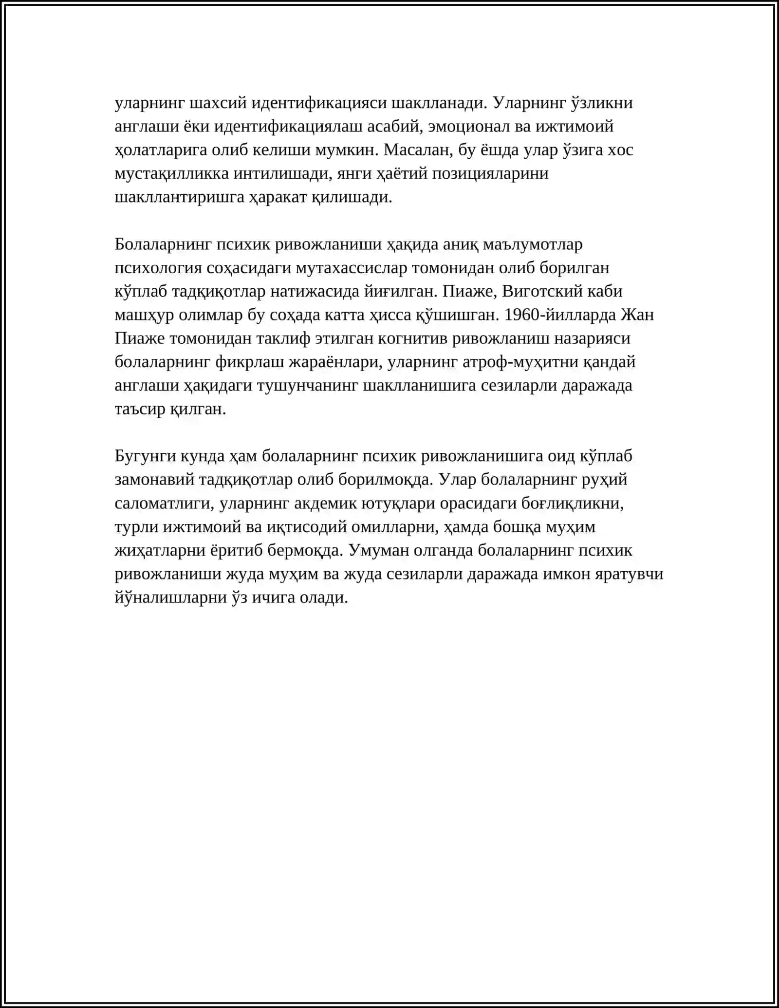 БОЛА ПСИХИКАСИНИНГ УРГАНИШ ПРИНЦИПЛАРИ 4