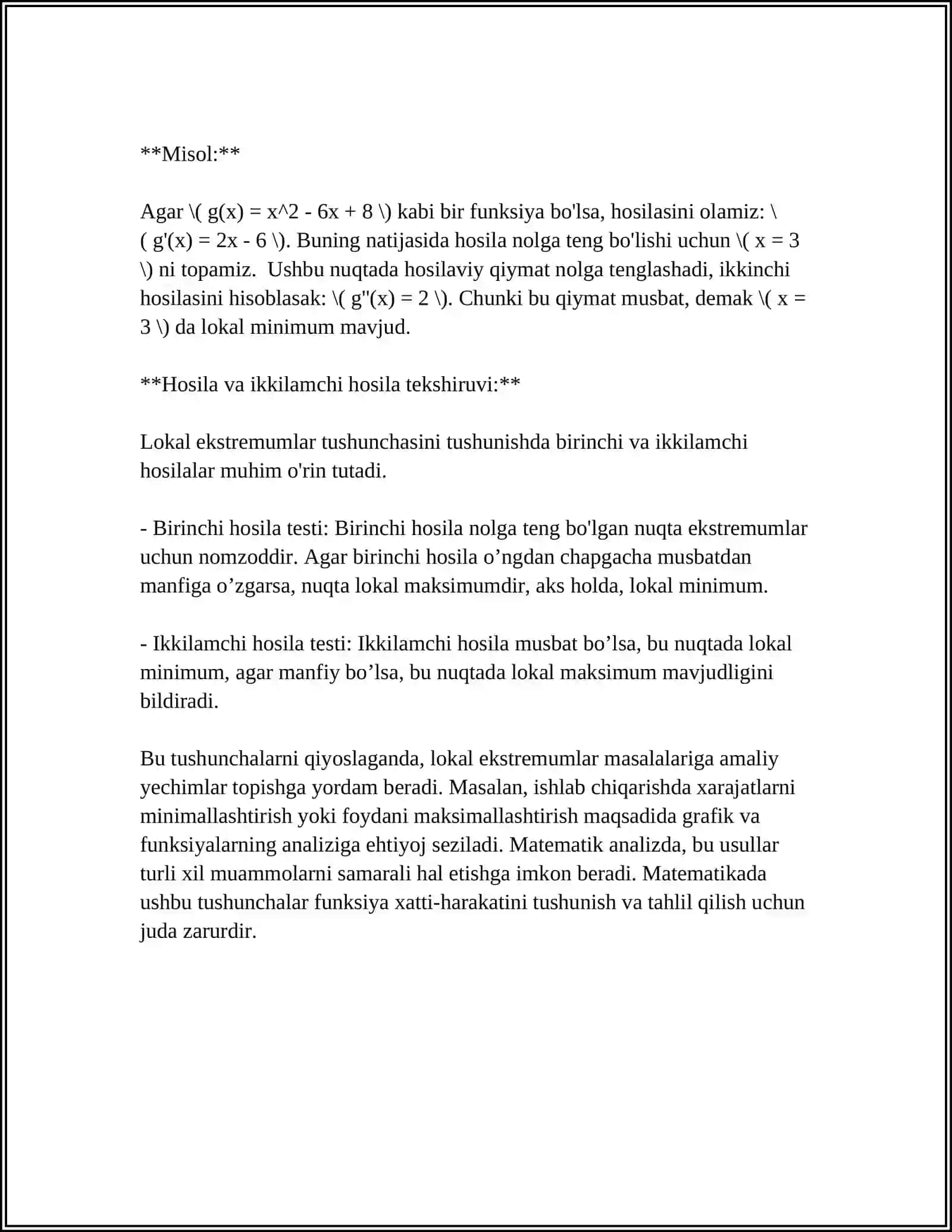 FUNKSIYANING MAKSIMUM VA MINYUMUMI 4