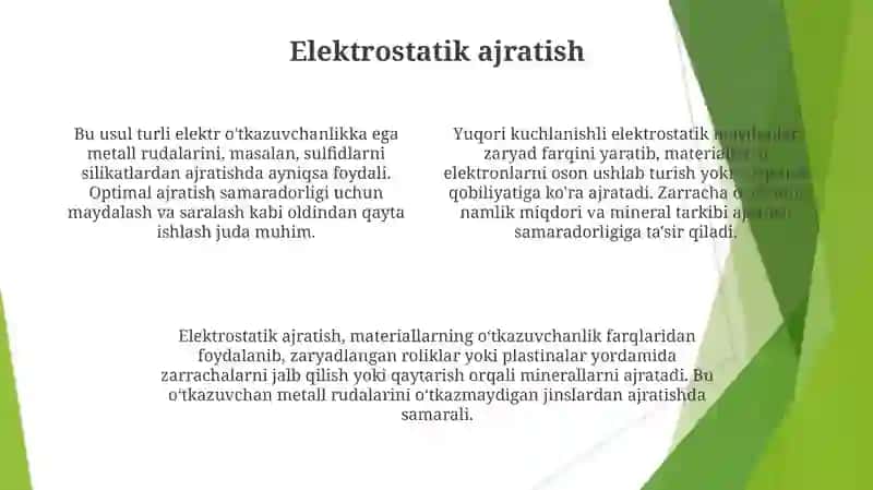 Metal rudalarini boyitish jarayonlari 4