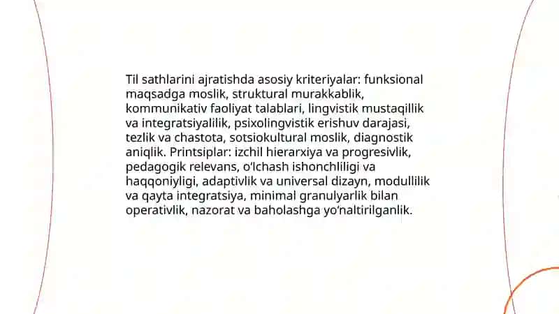 Til sathlari va sathlarga ajratish tamoyillari 4