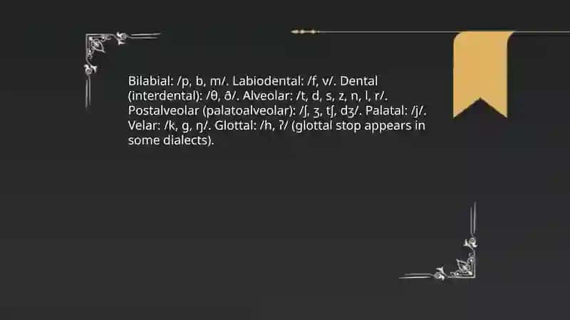 Inventory of English consonant phonemes 4