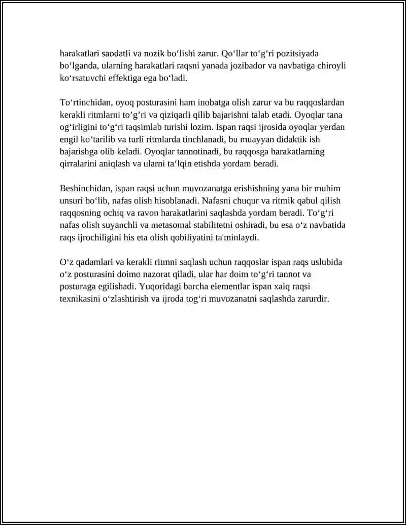 ISPAN XALQ RAQSI HARAKATLAR TEXNIKASINI BAJARISHNIN ÒRGANISH 4