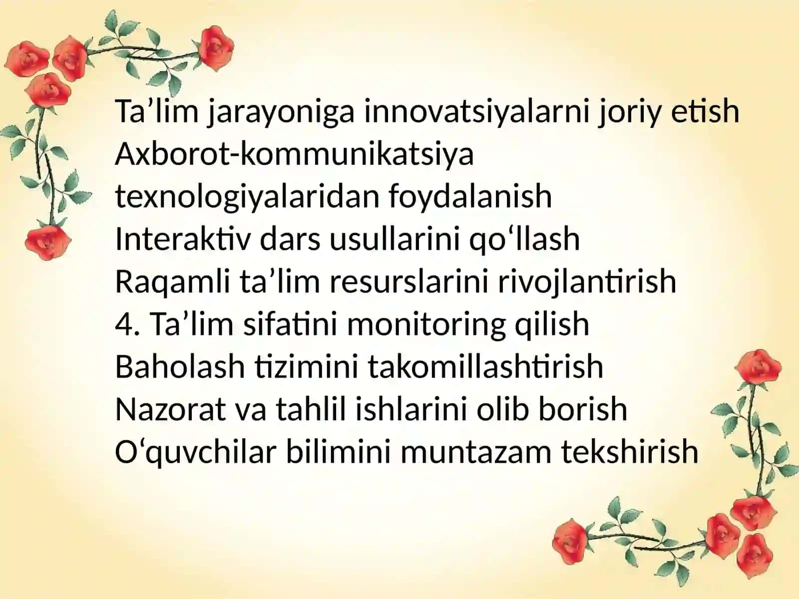 Ta’lim sifati loyihasining asosiy vazifalari 4