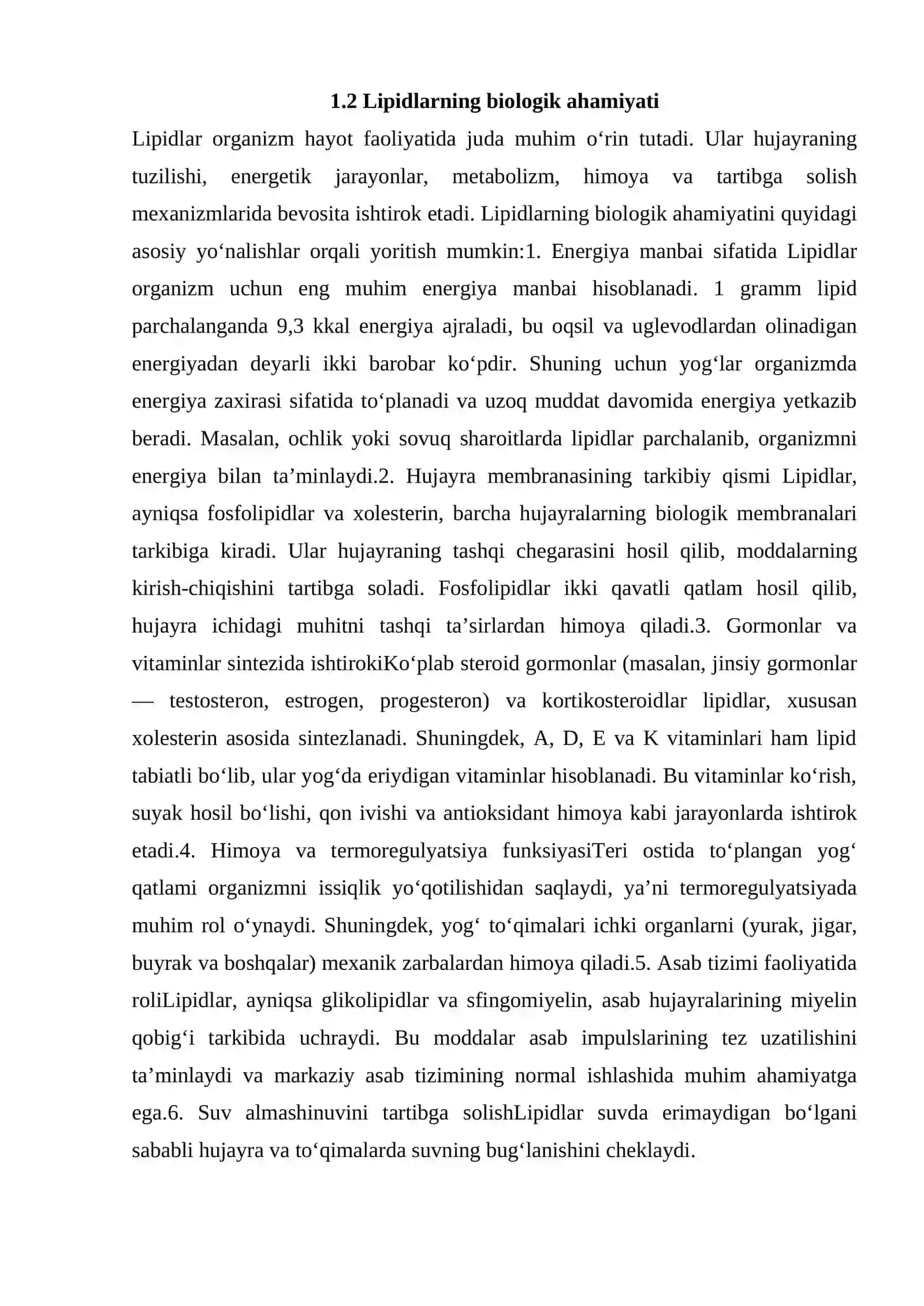 Lipidlarning organizimdagi roli 4