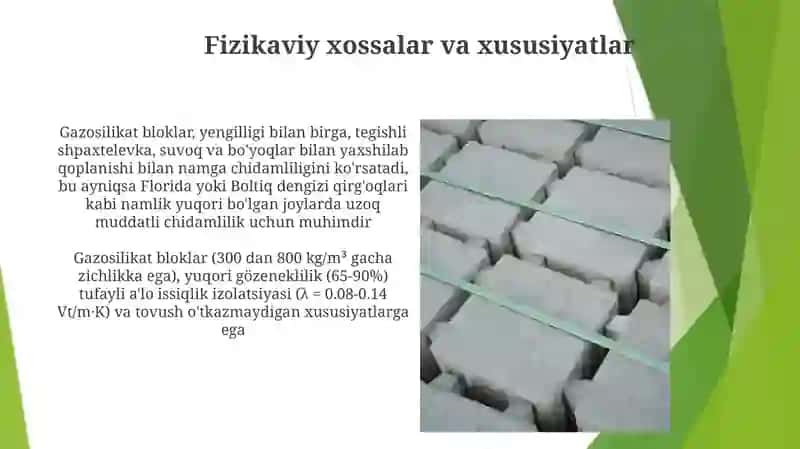 Gaz silikatli bloklardan devorbop materiallar 4