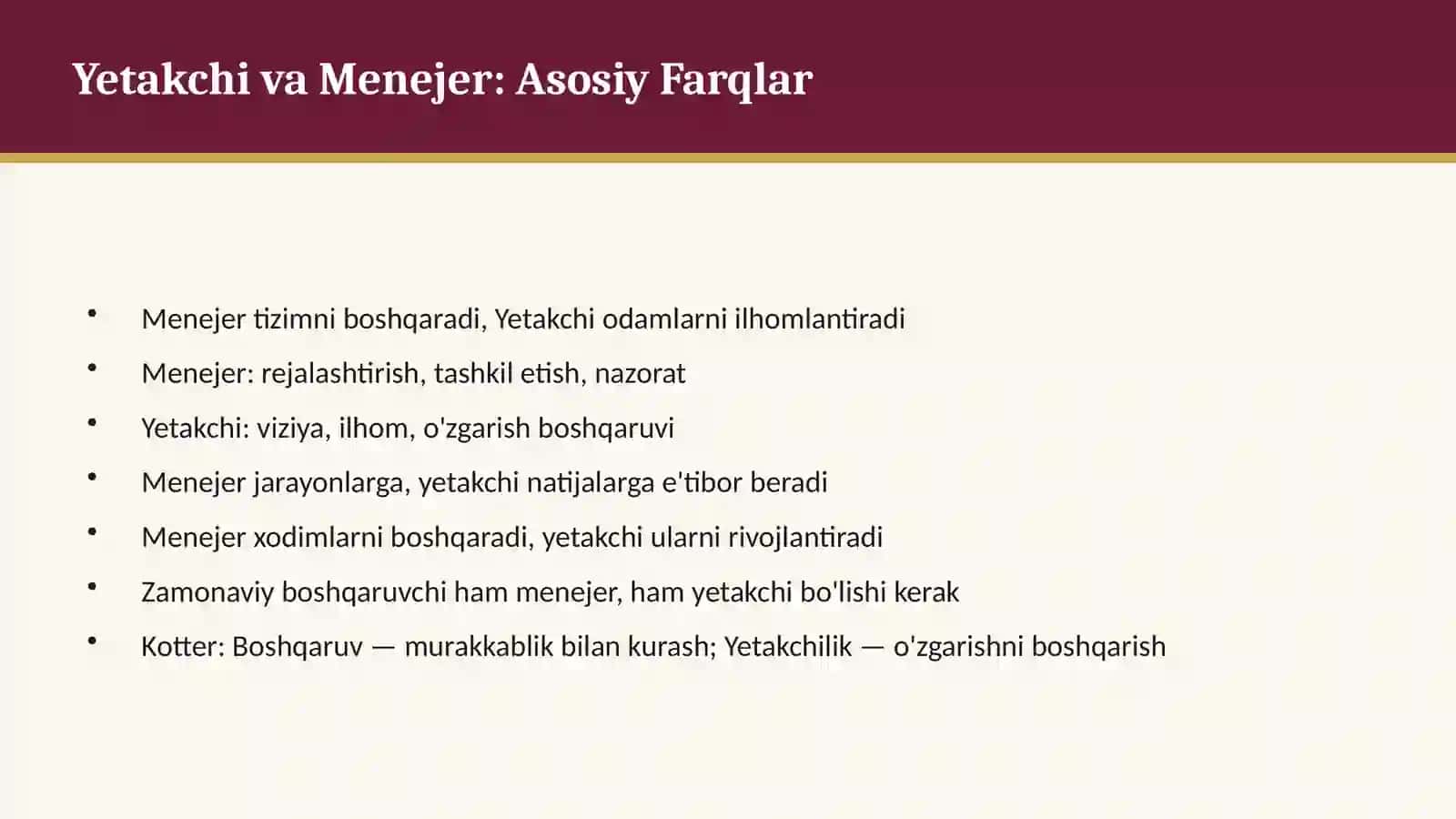 Tashkilotda Hokimiyat va Yetakchilik Shakllari 4