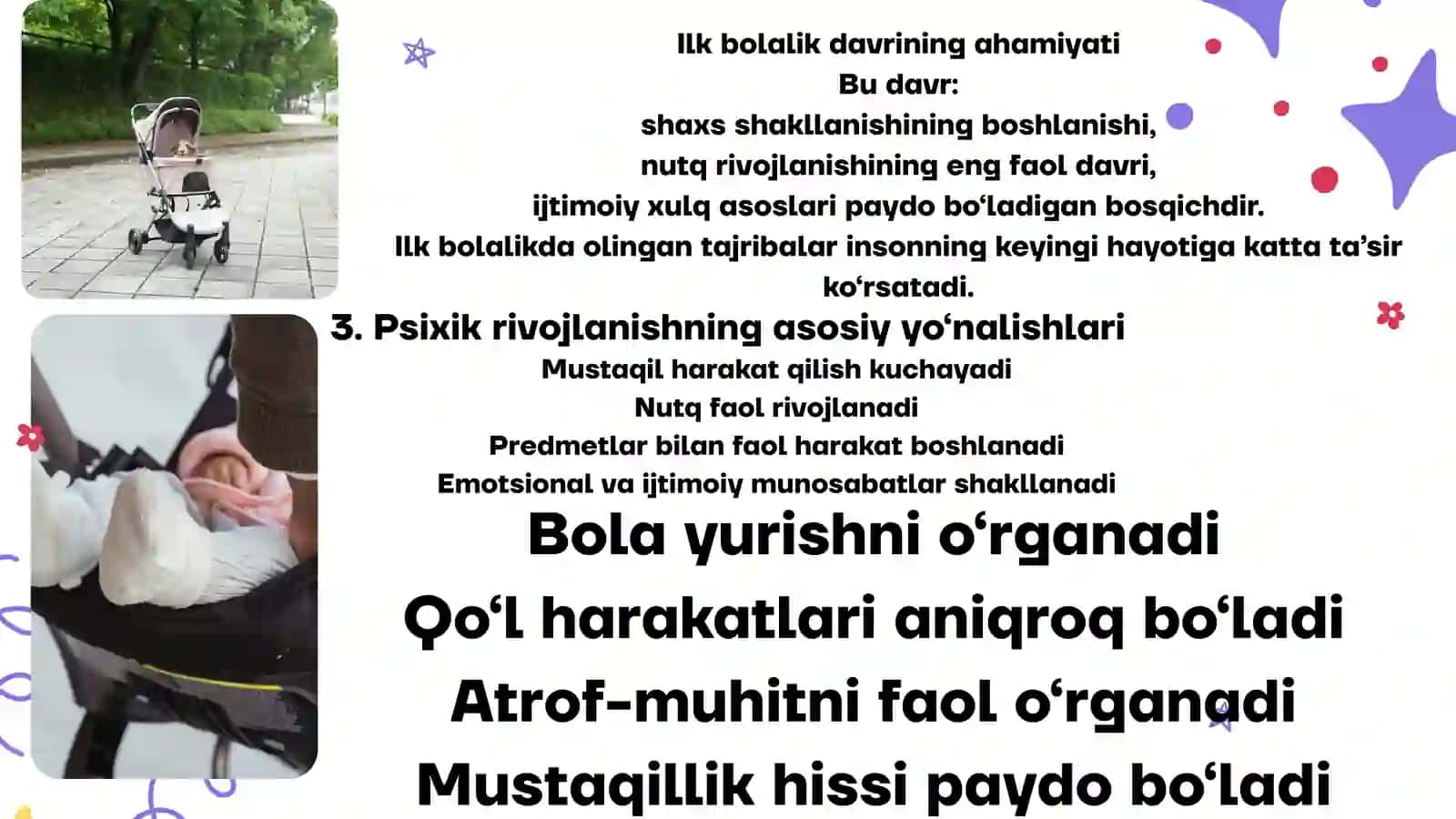 Ontogenezning ilk bosqichlari insonning psixik rivojlanishiga xos xususiyatilari ilk bolalik davri 4