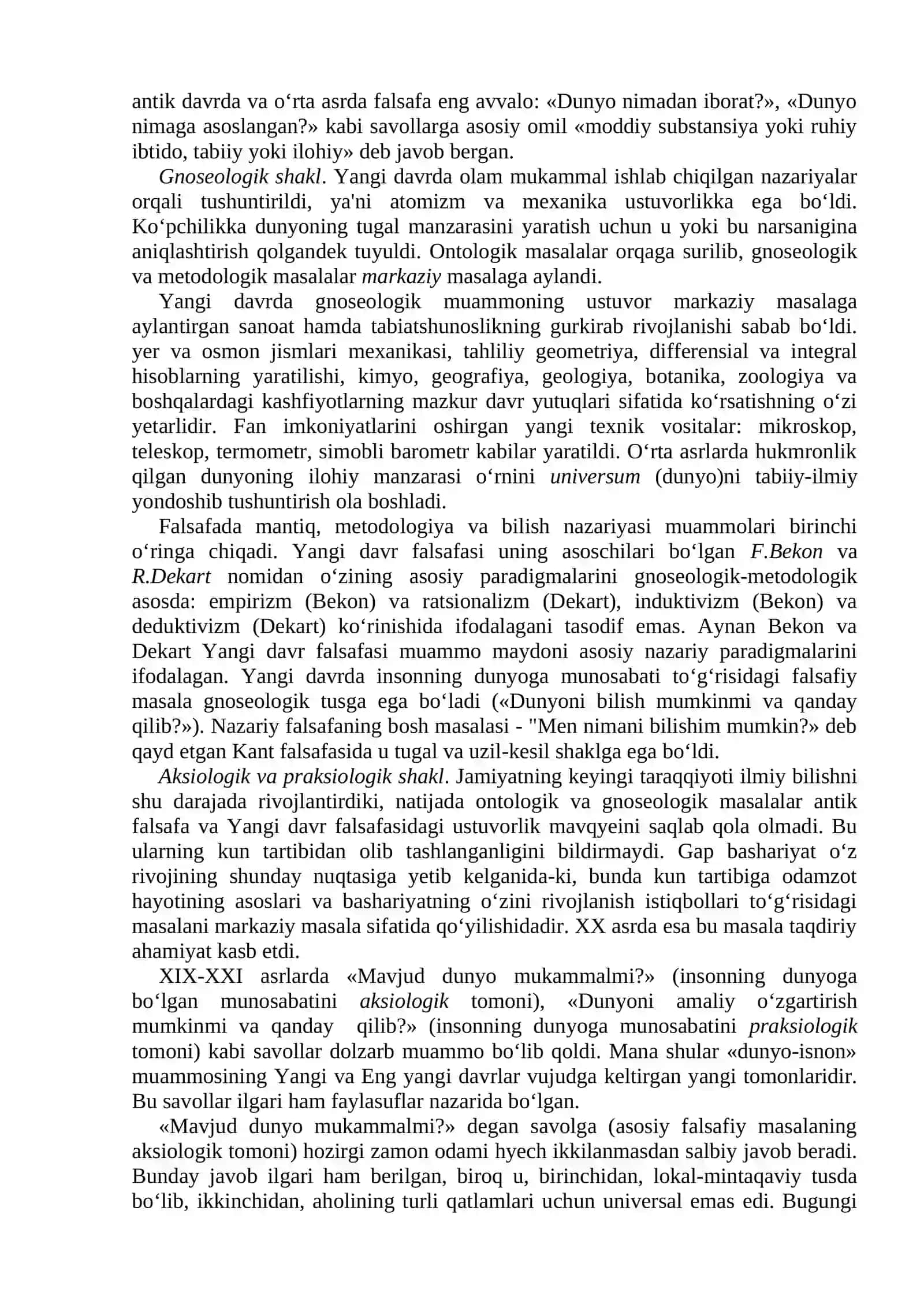 FALSAFANING ASOSIY MUAMMOLARI, YO‘NALIShLARI VA USULLARI 4