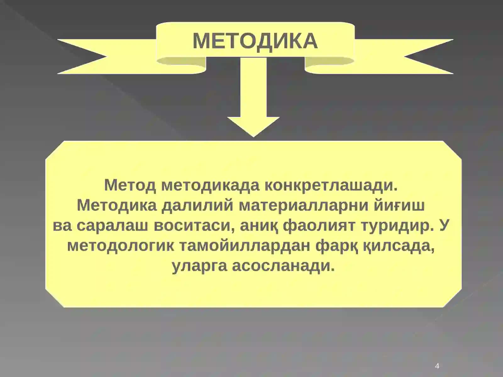 Метод ва методология: асосийтушунчалар 4