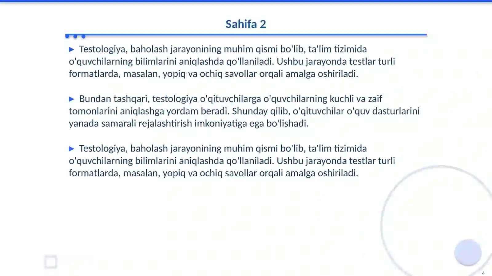Baholash metodologiyasi 4