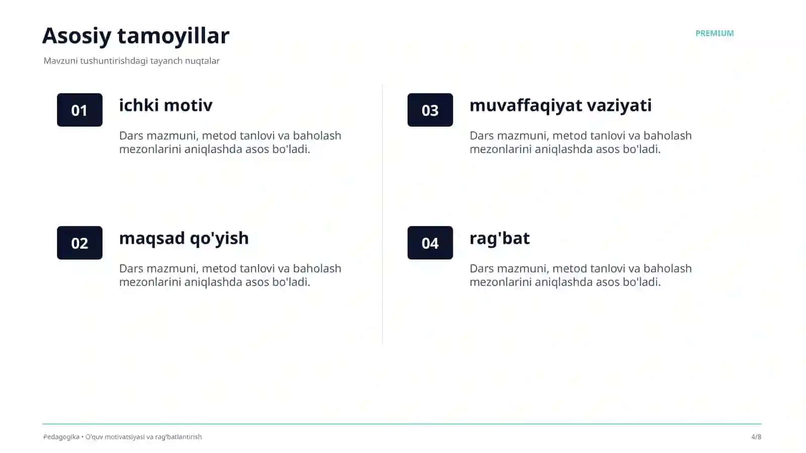 O'quv motivatsiyasi va rag'batlantirish 4