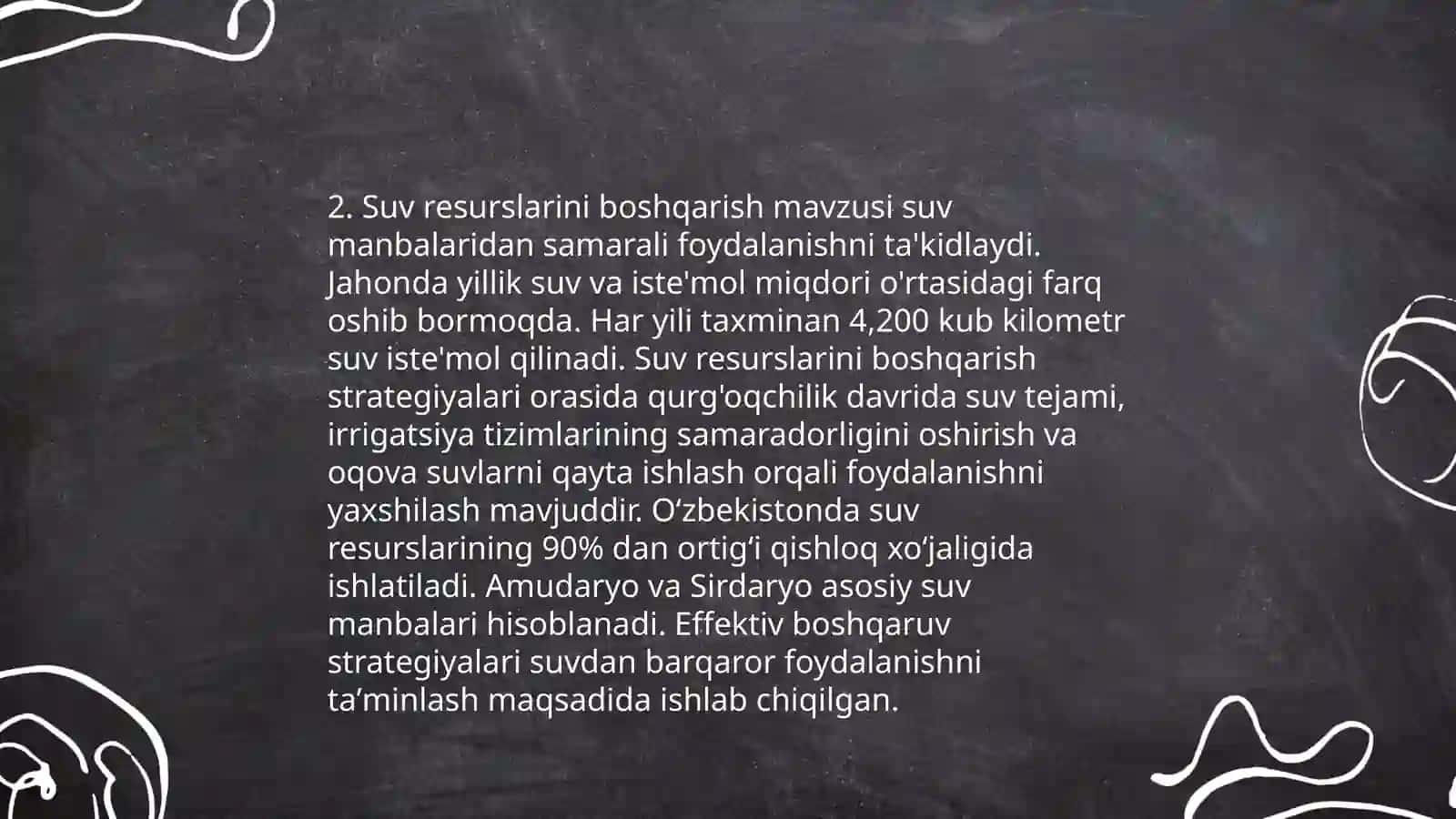 Iqlim oʻzgarishlari oqibatiga moslashish va tabiiy resurslardan oqilona foydalanish yoʻllari Sattorov Ibrohim 4