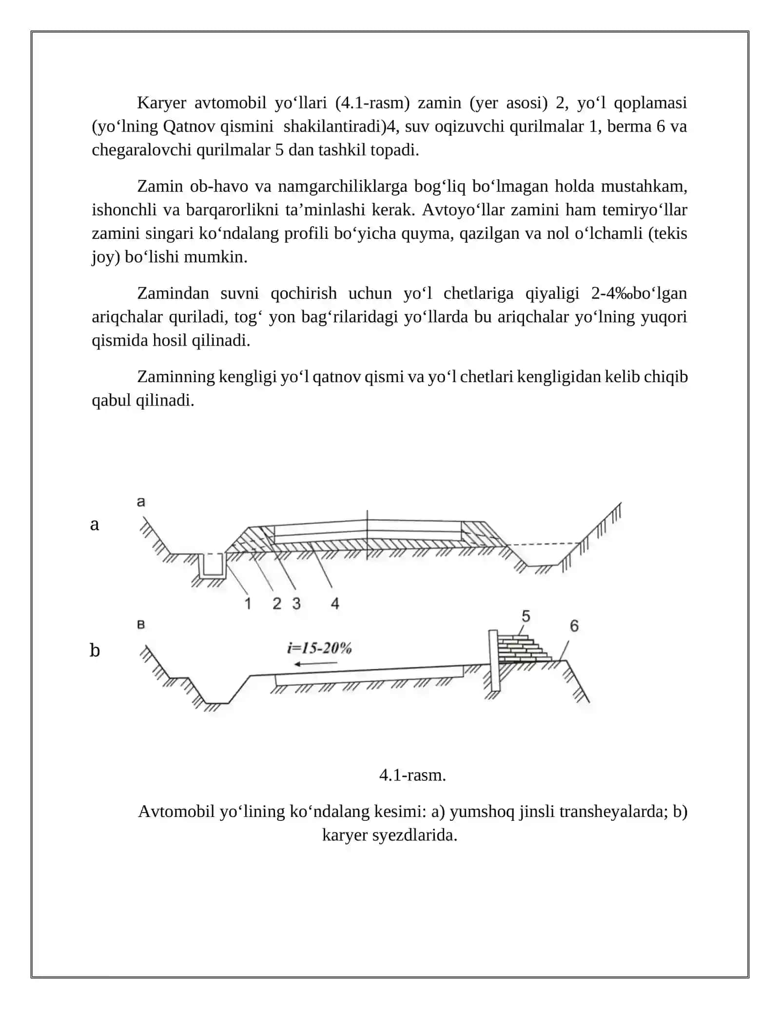 Karyer avtomobil yo‘llari 4