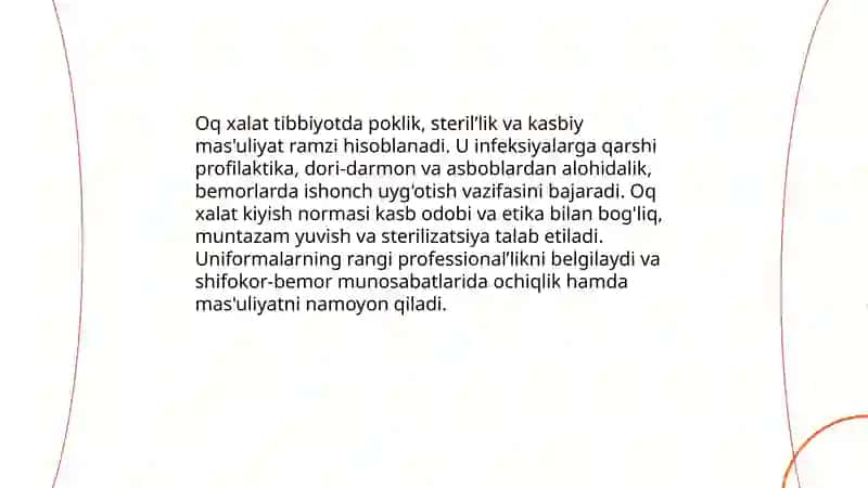 Oq halat poklik va axloq timsoli 4
