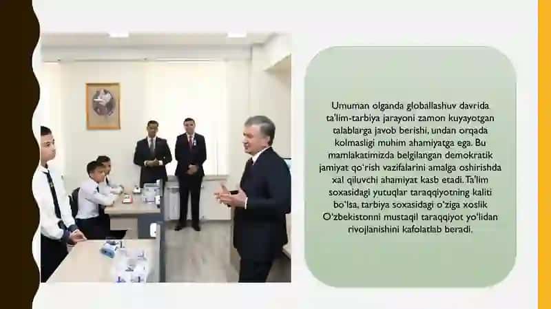 O‘ZBEKISTON TA'LIM TIZIMINING ASOSIY TAMOYILLARINING AHAMIYATI 4