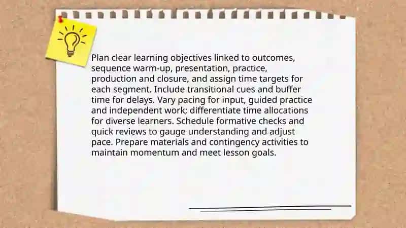 Teacher's responsibilities during the lesson 4