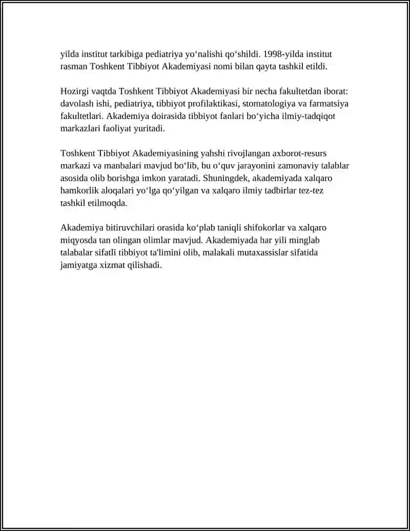 Toshkent Tibbiyot Akademiyasi 4