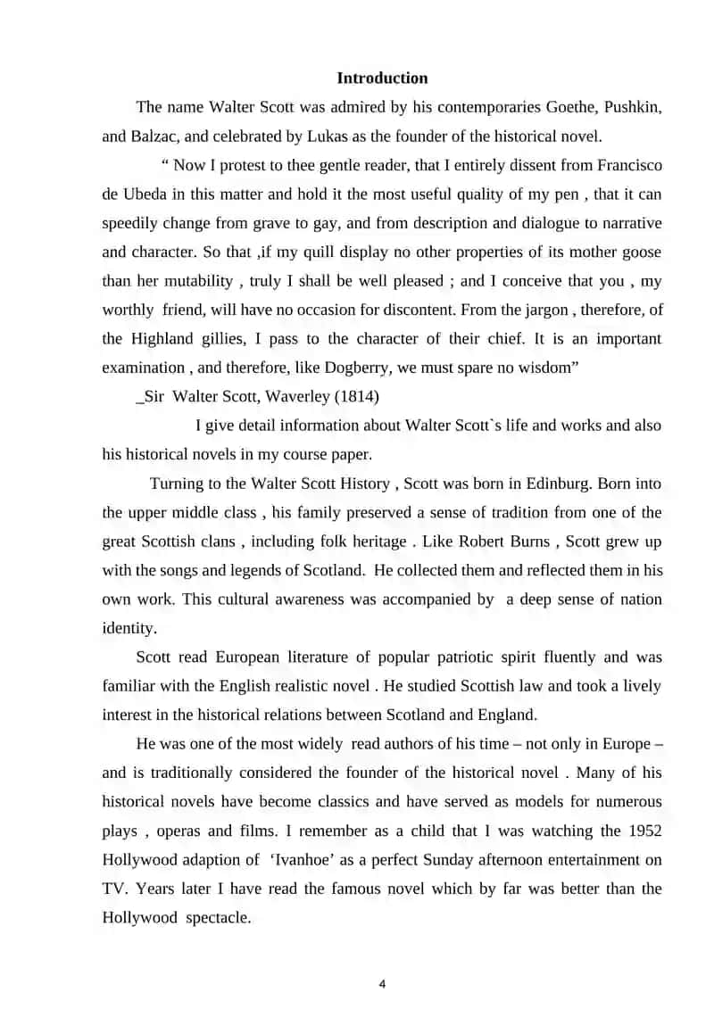 Course paper on Walter Scott 4