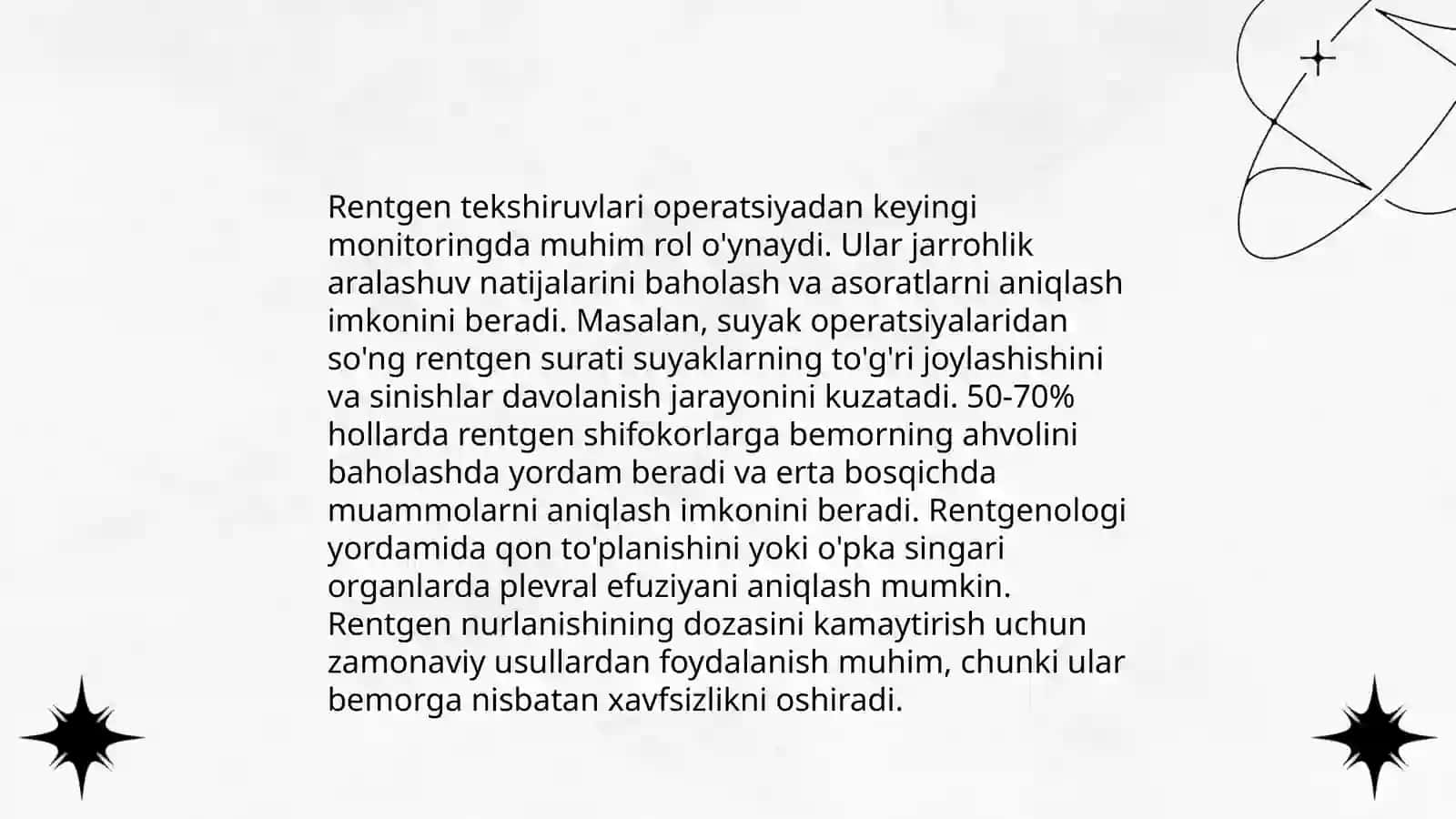 Operatsiyadan keyingi holatlar nur diagnostikasi 4