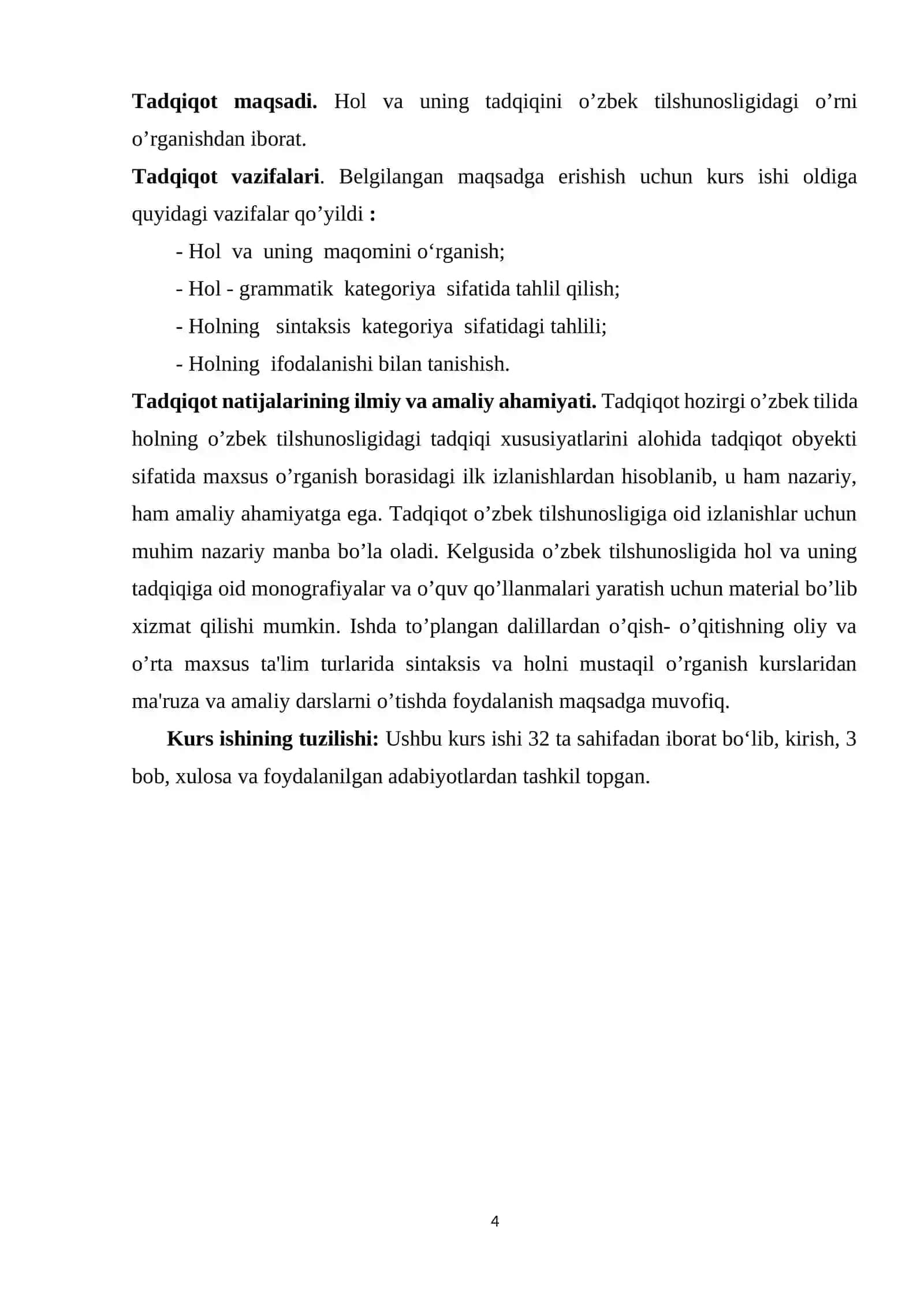 HOL VA UNING O’ZBEK TILSHUNOSLIGIDAGI TADQIQI 4