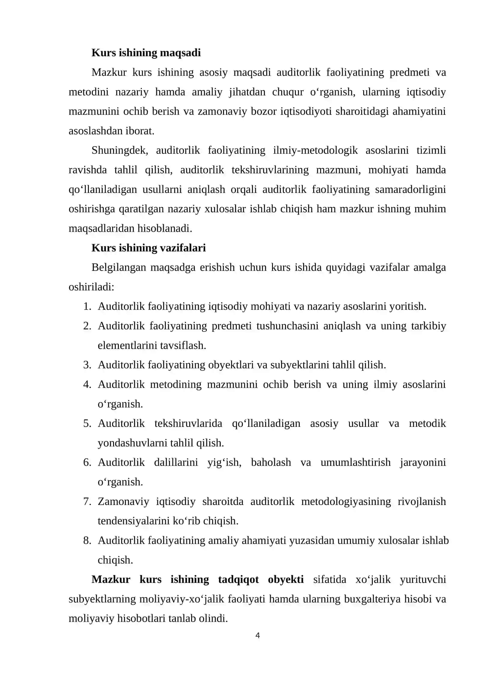 AUDITORLIK FAOLIYATINING PREDMETI VA METODI 4