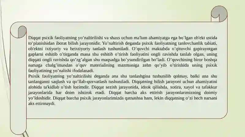 Diqqat.Uning turlari va xususiyatlari 4