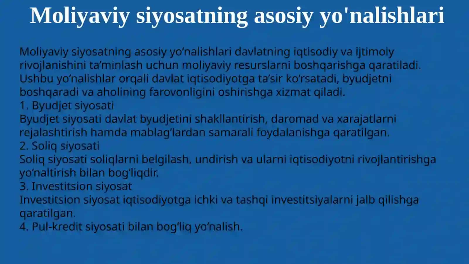 Moliyaviy siyosat 4