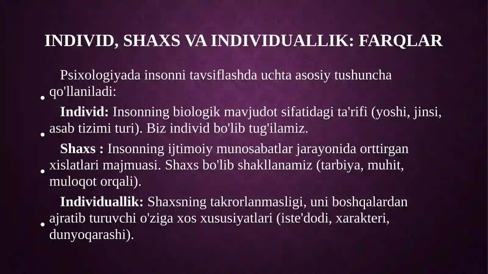 Shaxs psixologiyasi tushunchasi 4