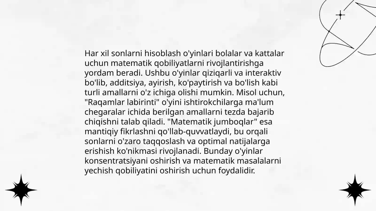 Boshlangich sinflarda matematikadan sinfdan tashqari ishlarni tashkil etish 4